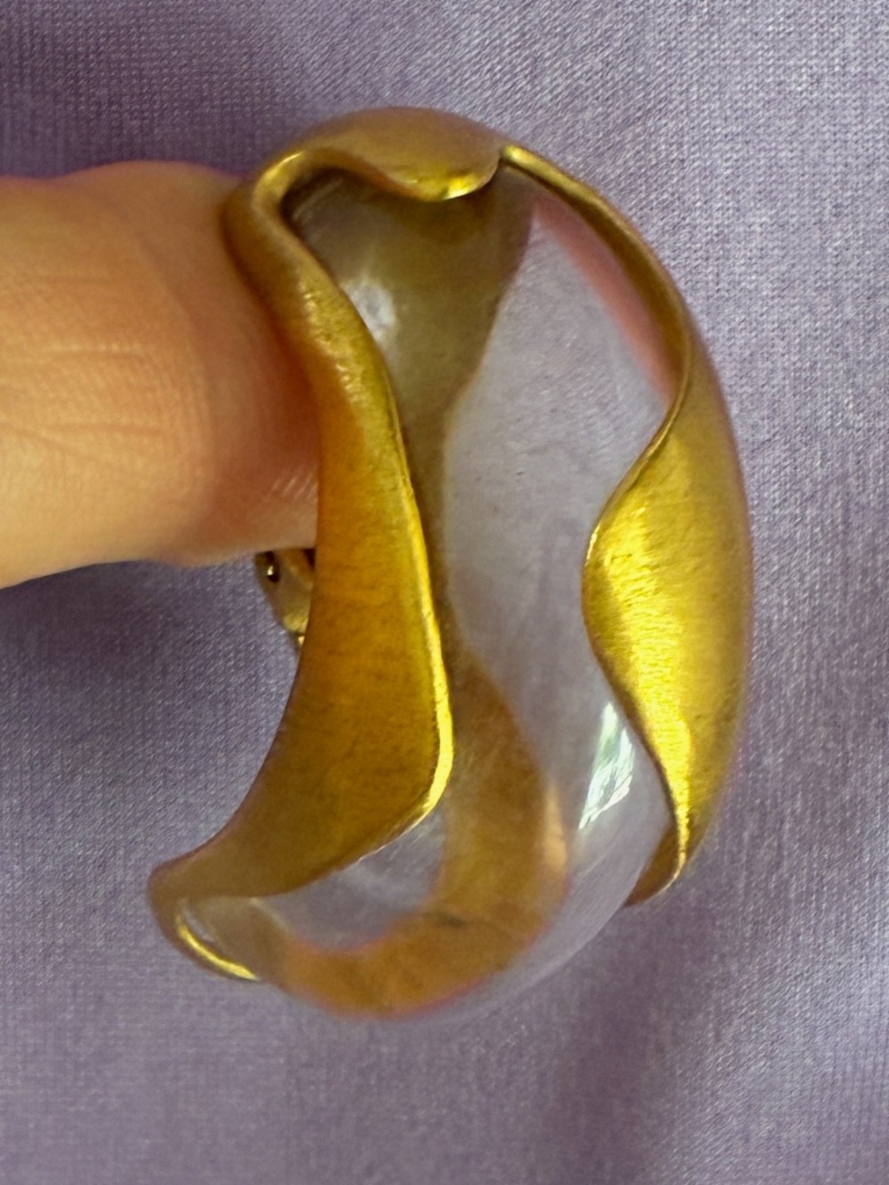 1980s Lucite Hoop Earrings Inna Cytrine Clip On